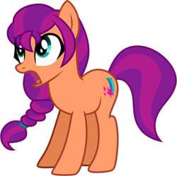 Size: 970x968 | Tagged: safe, artist:helenosprime, imported from derpibooru, sunny starscout, earth pony, pony, cute, female, g4, g5, g5 to g4, generation leap, mare, open mouth, simple background, solo, sunnybetes, transparent background