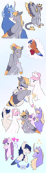 Size: 1280x4789 | Tagged: safe, artist:s0ftserve, imported from derpibooru, derpy hooves, dinky hooves, nurse redheart, pokey pierce, spearhead, oc, oc:booboo kisses, oc:chain mail, pony, colored wings, derpyheart, multicolored wings, pregnancy test, wings