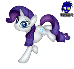 Size: 3277x3065 | Tagged: safe, artist:damlanil, imported from derpibooru, rarity, pony, unicorn, female, horn, looking at you, mare, raised hoof, show accurate, simple background, smiling, solo, transparent background, vector