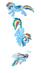 Size: 166x294 | Tagged: artist needed, source needed, safe, imported from derpibooru, rainbow dash, breezie, pegasus, pony, breeziefied, comic, pixel art, simple background, solo, species swap, wat, white background