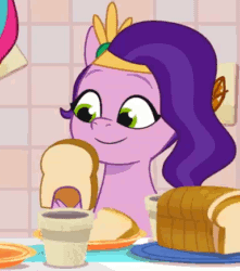 Size: 385x435 | Tagged: safe, imported from derpibooru, screencap, pipp petals, zipp storm, pegasus, pony, spoiler:g5, spoiler:my little pony: tell your tale, spoiler:tyts01e35, adorapipp, animated, bread, cropped, cute, eating, female, food, g5, gif, herbivore, hoof hold, mare, my little pony: tell your tale, nom, panic on harvest & hugs day, puffy cheeks, solo focus