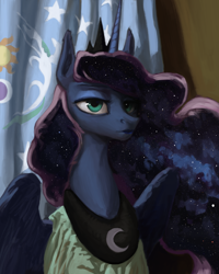 Size: 2000x2500 | Tagged: safe, artist:redruin01, imported from derpibooru, princess luna, alicorn, pony, equestrian flag, female, flag, lipstick, solo