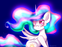 Size: 2852x2150 | Tagged: safe, artist:pozya1007, imported from derpibooru, princess celestia, alicorn, pony, colored pupils, female, magic, solo