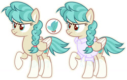 Size: 1280x810 | Tagged: safe, artist:vi45, imported from derpibooru, oc, oc only, pegasus, pony, braid, clothes, female, mare, shirt, simple background, solo, white background
