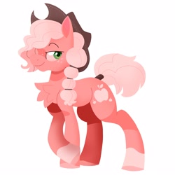 Size: 4000x4000 | Tagged: safe, artist:pastacrylic, imported from derpibooru, applejack, earth pony, pony, alternate cutie mark, alternate design, chest fluff, female, lidded eyes, mare, simple background, solo, tail, tail wrap, white background