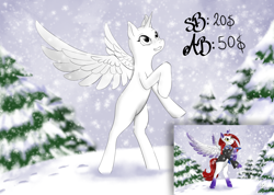 Size: 1900x1350 | Tagged: safe, artist:volpoune, imported from derpibooru, oc, oc only, pegasus, pony, unicorn, commission, cute, harry potter (series), ravenclaw, snow, snowfall, solo, winter, witch, ych sketch