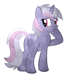 Size: 4202x4672 | Tagged: safe, artist:kuren247, imported from derpibooru, oc, oc only, oc:soul quartz, crystal pony, pony, unicorn, blank flank, blushing, butt, g4, looking back, plot, show accurate, simple background, solo, the crystal empire 10th anniversary, transparent background