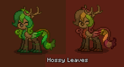 Size: 418x226 | Tagged: safe, imported from derpibooru, oc, oc only, oc:mossy leaves, original species, plant pony, pony, tree pony, pony town, female, mare, plant, solo, tree