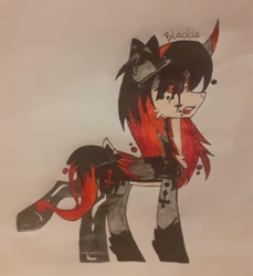 Size: 715x782 | Tagged: safe, artist:nidyafallen, imported from derpibooru, oc, oc only, alicorn, pony, alicorn oc, chest fluff, curved horn, horn, solo, traditional art, wings