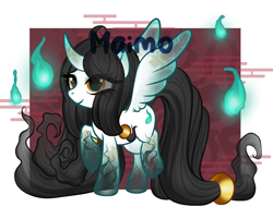 Size: 1192x960 | Tagged: safe, artist:maimoart, imported from derpibooru, oc, oc only, alicorn, pony, alicorn oc, eye clipping through hair, female, horn, mare, raised hoof, solo, wings, wisp