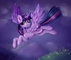 Size: 2700x2300 | Tagged: safe, artist:jsunlight, artist:ske, imported from derpibooru, twilight sparkle, alicorn, pony, collaboration, flying, leg fluff, slim, solo, thin, twilight sparkle (alicorn), wing fluff, wings