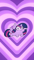 Size: 675x1200 | Tagged: safe, artist:twilightbaby2020, imported from derpibooru, twilight sparkle, alicorn, pony, cute, female, heart, heart background, mare, solo, squatpony, twiabetes, twiggie, twilight sparkle (alicorn)