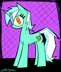 Size: 1870x2198 | Tagged: safe, artist:xxv4mp_g4z3rxx, imported from derpibooru, lyra heartstrings, pony, unicorn, female, mare, simple background, solo, tail, two toned mane, two toned tail, yellow eyes