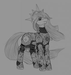 Size: 1213x1280 | Tagged: safe, artist:stray prey, imported from derpibooru, oc, oc only, oc:sunbeam, pony, unicorn, armor, female, solo