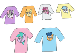 Size: 2048x1536 | Tagged: safe, artist:northstarponyg1, imported from derpibooru, cotton cloudy, first base, noi, ruby pinch, sweetie belle, earth pony, pegasus, pony, unicorn, 1000 hours in ms paint, alternate mane six, aura (g4), bust, clothes, colored, female, filly, foal, g4, grin, head, pegasus first base, race swap, shirt, simple background, smiling, sweater, transparent background