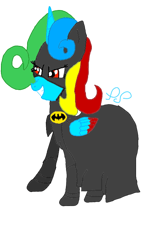 Size: 472x802 | Tagged: safe, artist:puzzlshield2, imported from derpibooru, oc, oc only, oc:puzzle shield, pony, batman, batmare, crossover, dc comics, simple background, solo, source in the description, tim burton, transparent background