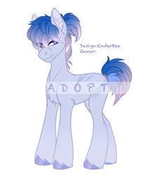 Size: 1457x1620 | Tagged: safe, artist:enderbee, imported from derpibooru, oc, oc only, earth pony, pony, adoptable, adoptable open, auction, auction open, design, multicolored hair, multicolored mane, simple background, slim, soft color, solo, white background