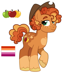 Size: 1724x1989 | Tagged: safe, artist:strawberry-spritz, imported from derpibooru, applejack, pony, alternate design, pride flag, simple background, solo, transparent background