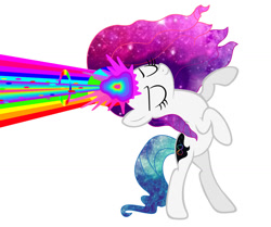 Size: 1280x1071 | Tagged: safe, artist:kiracatastic, imported from derpibooru, oc, oc only, pony, unicorn, blast, ethereal mane, eyelashes, eyes closed, horn, magic, magic beam, magic blast, rearing, simple background, solo, unicorn oc, white background