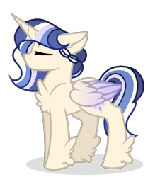 Size: 978x1080 | Tagged: safe, artist:existencecosmos188, imported from derpibooru, oc, oc only, alicorn, pony, alicorn oc, base used, braid, chest fluff, eyes closed, hoof fluff, horn, offspring, parent:flash sentry, parent:twilight sparkle, parents:flashlight, simple background, solo, transparent background, wings