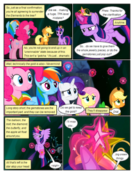 Size: 612x792 | Tagged: safe, artist:newbiespud, edit, edited screencap, imported from derpibooru, screencap, applejack, fluttershy, pinkie pie, rainbow dash, rarity, spike, twilight sparkle, alicorn, dragon, earth pony, pegasus, pony, unicorn, comic:friendship is dragons, princess twilight sparkle (episode), big crown thingy, comic, element of magic, eyelashes, flying, glowing, glowing horn, horn, jewelry, magic, male, mane seven, mane six, necklace, regalia, screencap comic, telekinesis, twilight sparkle (alicorn)