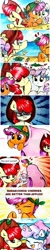 Size: 410x2048 | Tagged: safe, artist:liaaqila, imported from derpibooru, apple bloom, scootaloo, sweetie belle, earth pony, pegasus, pony, unicorn, :p, adorabloom, cannon, comic, cute, cutealoo, cutie mark crusaders, diasweetes, female, filly, foal, glowing, glowing horn, horn, magic, magic aura, match, mouth hold, pinpoint eyes, pirate, pony cannonball, telekinesis, thought bubble, tongue out, trio, unamused