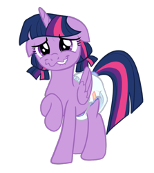 Size: 715x801 | Tagged: safe, artist:juicebarx, imported from derpibooru, twilight sparkle, alicorn, pony, adult foal, blushing, diaper, diaper fetish, fetish, floppy ears, looking at you, non-baby in diaper, show accurate, simple background, solo, transparent background, twilight sparkle (alicorn), wavy mouth