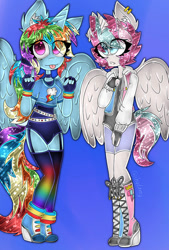 Size: 735x1087 | Tagged: safe, artist:shqamy, imported from derpibooru, rainbow dash, zipp storm, alicorn, anthro, alicornified, clothes, g5, leotard, mobian, race swap, rainbowcorn, sonic the hedgehog (series), sonicified, zippcorn