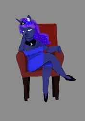 Size: 2893x4092 | Tagged: safe, artist:celestiamajesty, artist:sh4deshad0w41, imported from derpibooru, princess luna, anthro, solo