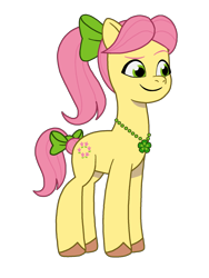 Size: 1536x2048 | Tagged: safe, artist:ben81398, imported from derpibooru, earth pony, pony, bow, female, g5, hair bow, jewelry, mare, my little pony: tell your tale, necklace, posey bloom, simple background, solo, transparent background