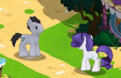 Size: 478x310 | Tagged: safe, imported from derpibooru, lord tirek, lucky clover, rarity, scootaloo, earth pony, pegasus, pony, robot, unicorn, animated, butt, cropped, dancing, duo focus, female, filly, foal, gameloft, gameloft shenanigans, gangnam style, gif, happy, lord botrek, male, mare, my little pony: magic princess, plot, robot centaur, stallion