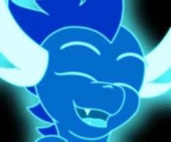 Size: 2050x1699 | Tagged: safe, artist:neondragon, imported from derpibooru, oc, oc:cobalt the dragon, dragon, eyes closed, happy, looking at you, neon, open mouth, simple background, smiling, smiling at you