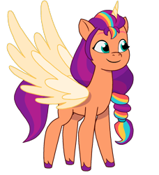 Size: 1398x1535 | Tagged: safe, artist:ben81398, imported from derpibooru, sunny starscout, alicorn, pony, alicornified, artificial horn, artificial wings, augmented, female, g5, horn, magic, magic horn, magic wings, mare, my little pony: tell your tale, race swap, simple background, solo, sunnycorn, transparent background, wings