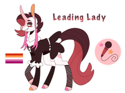 Size: 1280x947 | Tagged: safe, artist:destinybluez, imported from derpibooru, oc, oc only, oc:leading lady, pony, unicorn, clothes, dress, fishnets, nose piercing, nose ring, offspring, parent:big macintosh, parent:rarity, parents:rarimac, piercing, pride flag, simple background, solo, transparent background