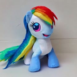 Size: 512x512 | Tagged: safe, imported from derpibooru, rainbow dash, ai content, ai generated, derp, drool, foal, generator:stable diffusion, photo, plushie, solo