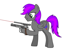 Size: 4134x3192 | Tagged: safe, artist:equestria secret guard, imported from derpibooru, oc, oc:saien yesha, oc:赛恩夜煞, pegasus, pony, pony creator, gun, hoofgun, laser, male, pegasus oc, simple background, solo, stallion, transparent background, weapon