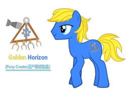 Size: 4041x2939 | Tagged: safe, artist:equestria secret guard, imported from derpibooru, oc, oc only, oc:golden horizon, earth pony, pony, pony creator, chinese, earth pony oc, male, simple background, solo, stallion, transparent background