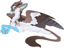 Size: 1037x786 | Tagged: source needed, safe, artist:hioshiru, imported from derpibooru, oc, oc:ablavis, griffon, beak, claws, female, griffon oc, leonine tail, simple background, solo, tail, transparent background, wings