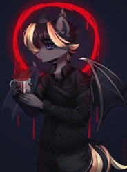 Size: 1280x1740 | Tagged: safe, artist:astralblues, imported from derpibooru, oc, oc only, anthro, bat pony, bat pony oc, solo