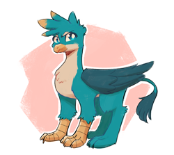 Size: 2343x2093 | Tagged: safe, artist:burritolope, artist:foxefuel, imported from derpibooru, gallus, griffon, looking at you, male, simple background, solo, standing, white background