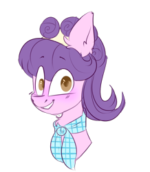 Size: 874x1004 | Tagged: safe, artist:creamyexxx, imported from derpibooru, suri polomare, earth pony, pony, blushing, bust, cute, ear fluff, female, grin, mare, simple background, smiling, solo, suribetes, transparent background