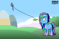 Size: 3034x2000 | Tagged: safe, artist:gradiusfanatic, imported from derpibooru, pony, unicorn, female, g5, kite, kite flying, misty brightdawn, solo