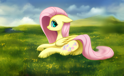 Size: 3328x2048 | Tagged: safe, derpibooru exclusive, edit, imported from derpibooru, prompter:mfg637, fluttershy, pegasus, pony, ai content, ai generated, butt, floppy ears, generator:purplesmart.ai, generator:stable diffusion, grass, looking at you, looking back, looking back at you, plot, scenery, solo, upscaled, wallpaper