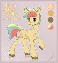 Size: 2554x2803 | Tagged: safe, artist:midnightflight, imported from derpibooru, oc, oc only, oc:haxor, pony, unicorn, commission, horn, male, reference sheet, simple background, solo, unicorn oc