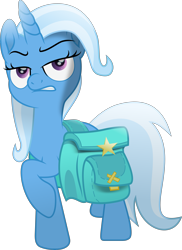 Size: 3555x4887 | Tagged: safe, artist:lincolnbrewsterfan, imported from derpibooru, trixie, pony, unicorn, my little pony: the movie, rainbow roadtrip, student counsel, .svg available, angry, bag, colored pupils, female, gritted teeth, highlights, inkscape, looking at you, mare, movie accurate, purple eyes, raised eyebrow, raised hoof, saddle bag, sassy, serious, serious face, simple background, smug, sneer, solo, stars, svg, teeth, transparent background, trotting, vector