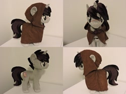 Size: 1597x1199 | Tagged: safe, artist:little-broy-peep, imported from derpibooru, shadow lock, pony, unicorn, cloak, clothes, irl, male, photo, plushie, scar, solo, stallion