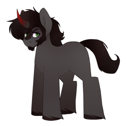 Size: 1648x1638 | Tagged: safe, artist:ghastlyexists, imported from derpibooru, king sombra, pony, unicorn, beard, facial hair, green eyes, male, simple background, solo, stallion, standing, the crystal empire 10th anniversary, transparent background