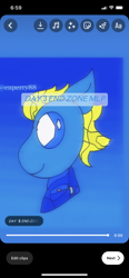 Size: 828x1792 | Tagged: safe, artist:enperry88, imported from derpibooru, end zone, crystal pony, earth pony, blue background, bomber jacket, clothes, collaboration, crossover, crystallized, emberz (splatoon), emberz x the crystal empire, friendship student, gradient background, jacket, simple background, splatoon, splatoon 3, teal background, the crystal empire 10th anniversary