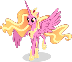 Size: 3761x3220 | Tagged: safe, artist:helenosprime, imported from derpibooru, luster dawn, alicorn, pony, alicornified, alternate hairstyle, crown, female, high res, jewelry, looking down, lustercorn, mare, older, open mouth, partially open wings, regalia, shadow, simple background, solo, transparent background, walking, wings