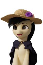 Size: 720x1080 | Tagged: safe, artist:littleiceage, imported from derpibooru, oc, earth pony, pony, 3d, clothes, flower, g5, g5 oc, hat, open mouth, robe, show accurate, simple background, smiling, solo, straw hat, transparent background